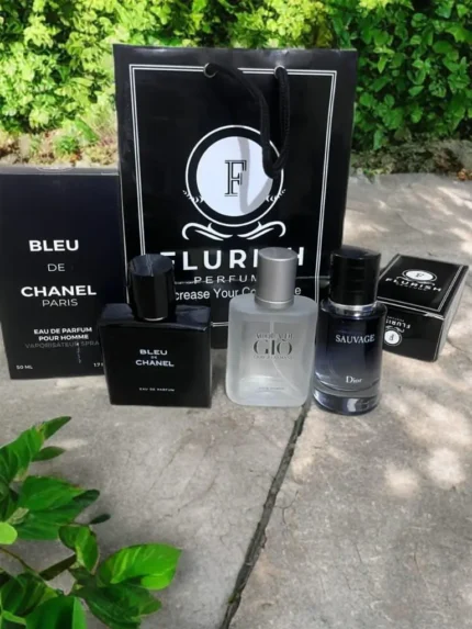 Luxury Men’s Fragrance Collection – Bleu, Gio, & Sauvage (30ml-3pcs)
